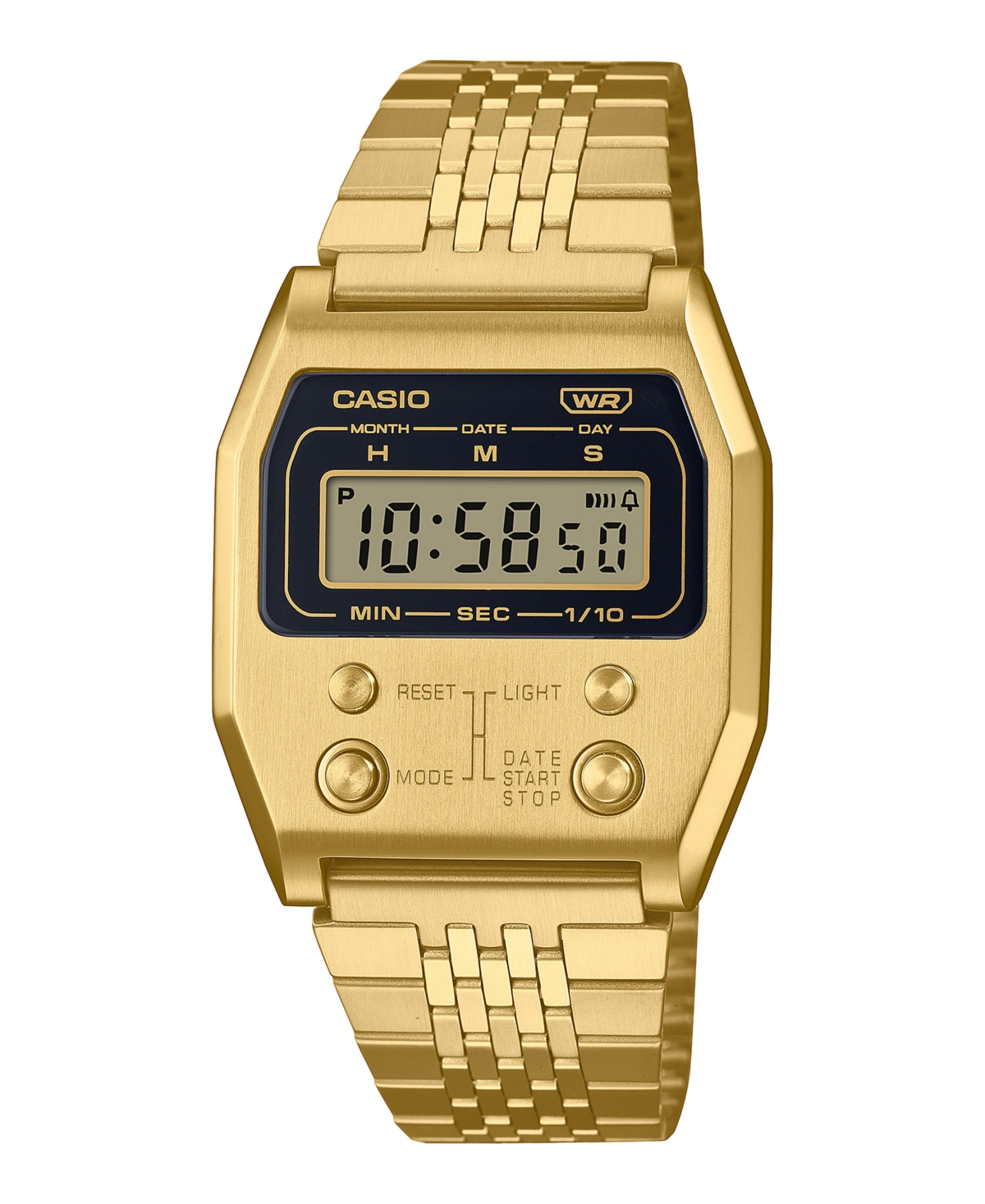 Unisex Digital Gold-Tone Stainless Steel Watch, 35mm, A1100G-5VT - Gold