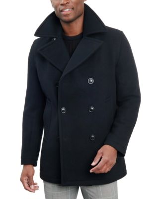 Men Double-Breasted Wool Blend Peacoat