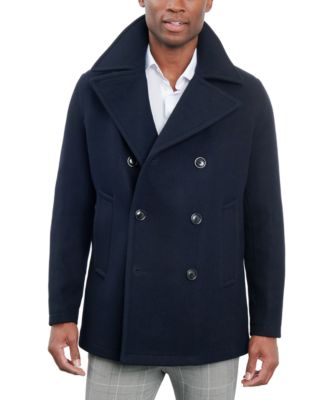 Men Double-Breasted Wool Blend Peacoat