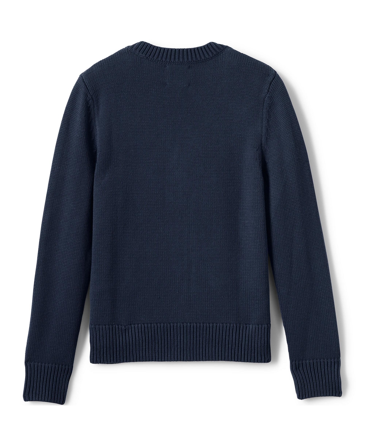 Lands' End Boys School Uniform Cotton Modal Button Front Cardigan Sweater