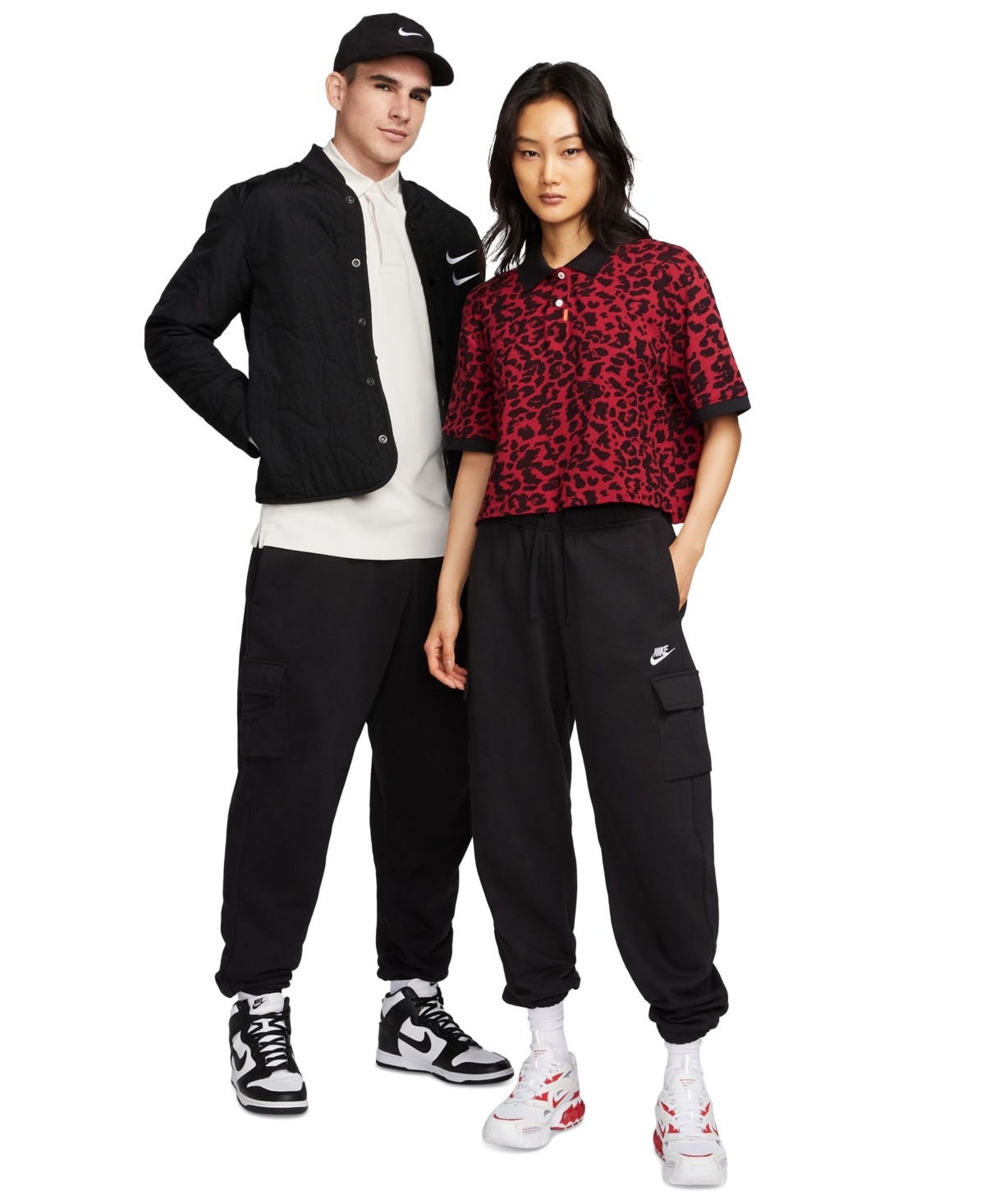 Shop Nike Women's Sportswear Club Fleece Mid-rise Oversized Cargo Sweatpants In Black