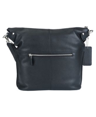 Pebbled Collection Susan Leather Crossbody Hobo Bag