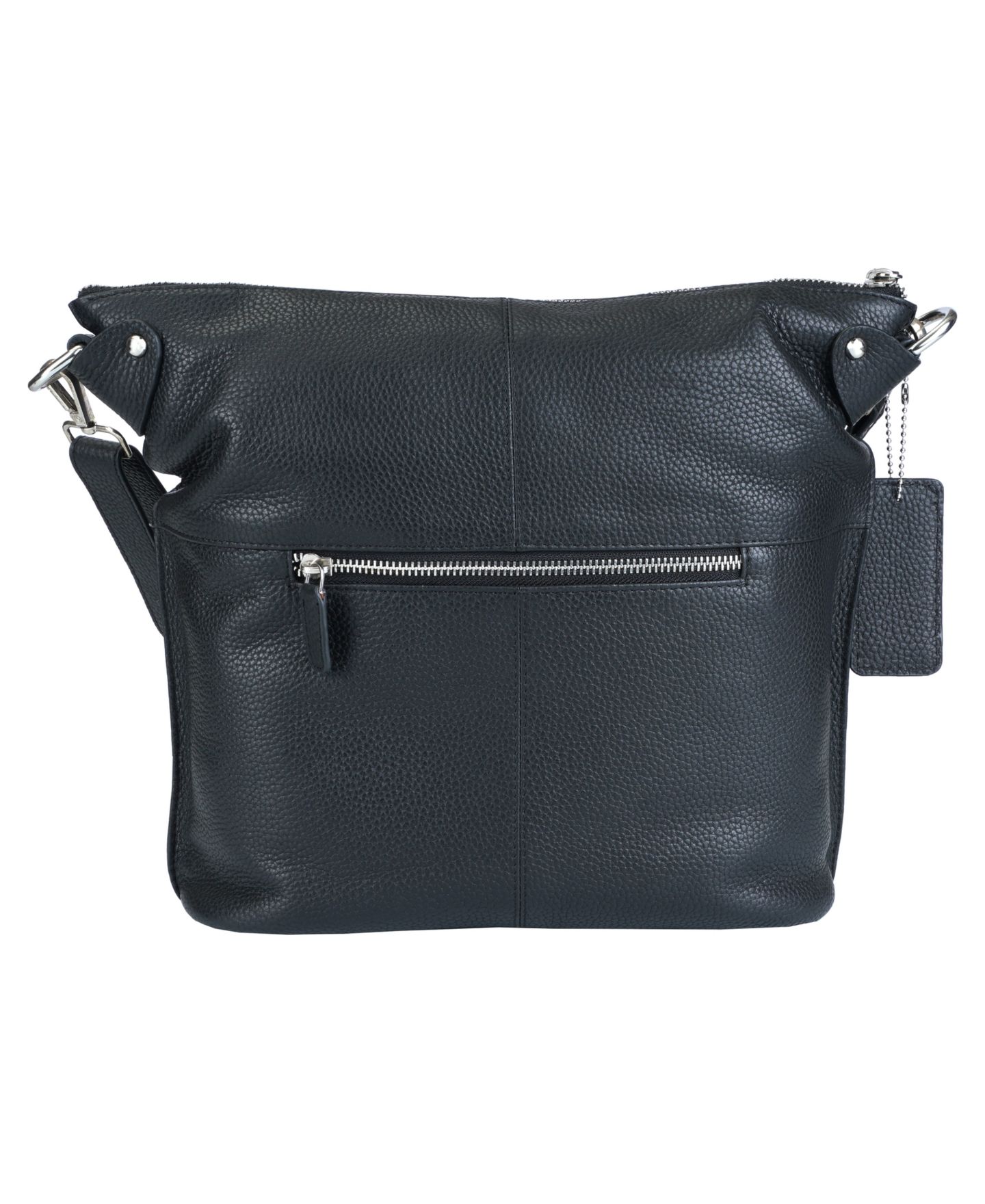 Женская сумка Mancini Pebbled Collection Susan Leather Crossbody Hobo, цвет: Чёрный — фото 2