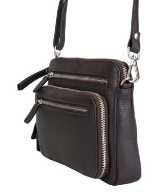 Pebbled Collection Valerie Leather Mini Crossbody Bag
