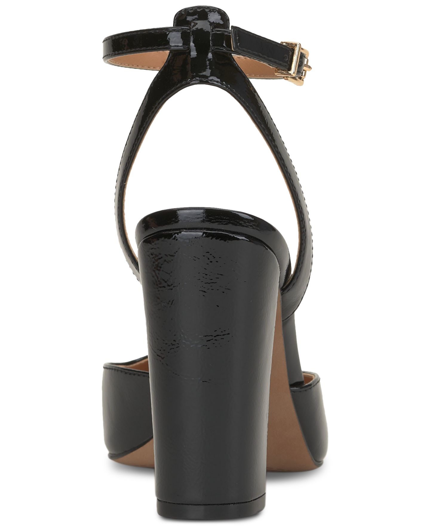 Женские туфли Jessica Simpson Nazela Two-Piece Pointed-Toe Block-Heel Pumps, цвет: Чёрный лаковый — фото 3