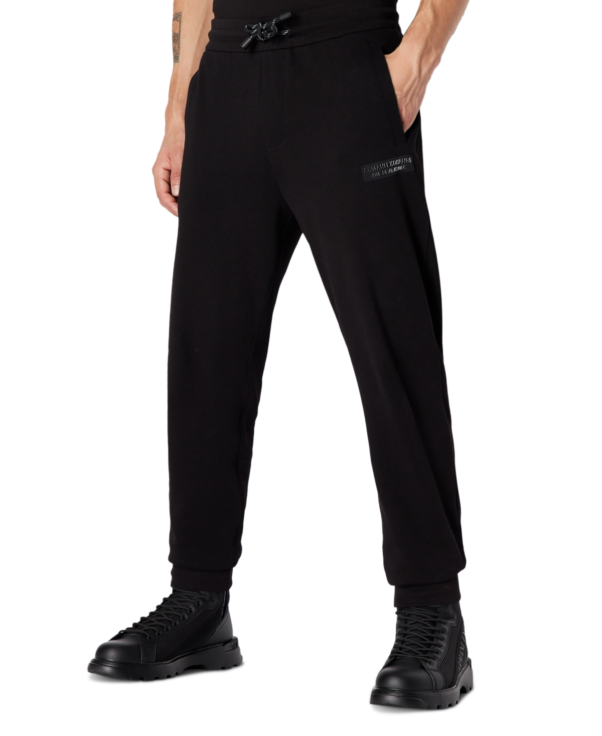 A X Armani Exchange Armani Exchange Men's Merlot Slim-fit Wool Suit Pants In Black