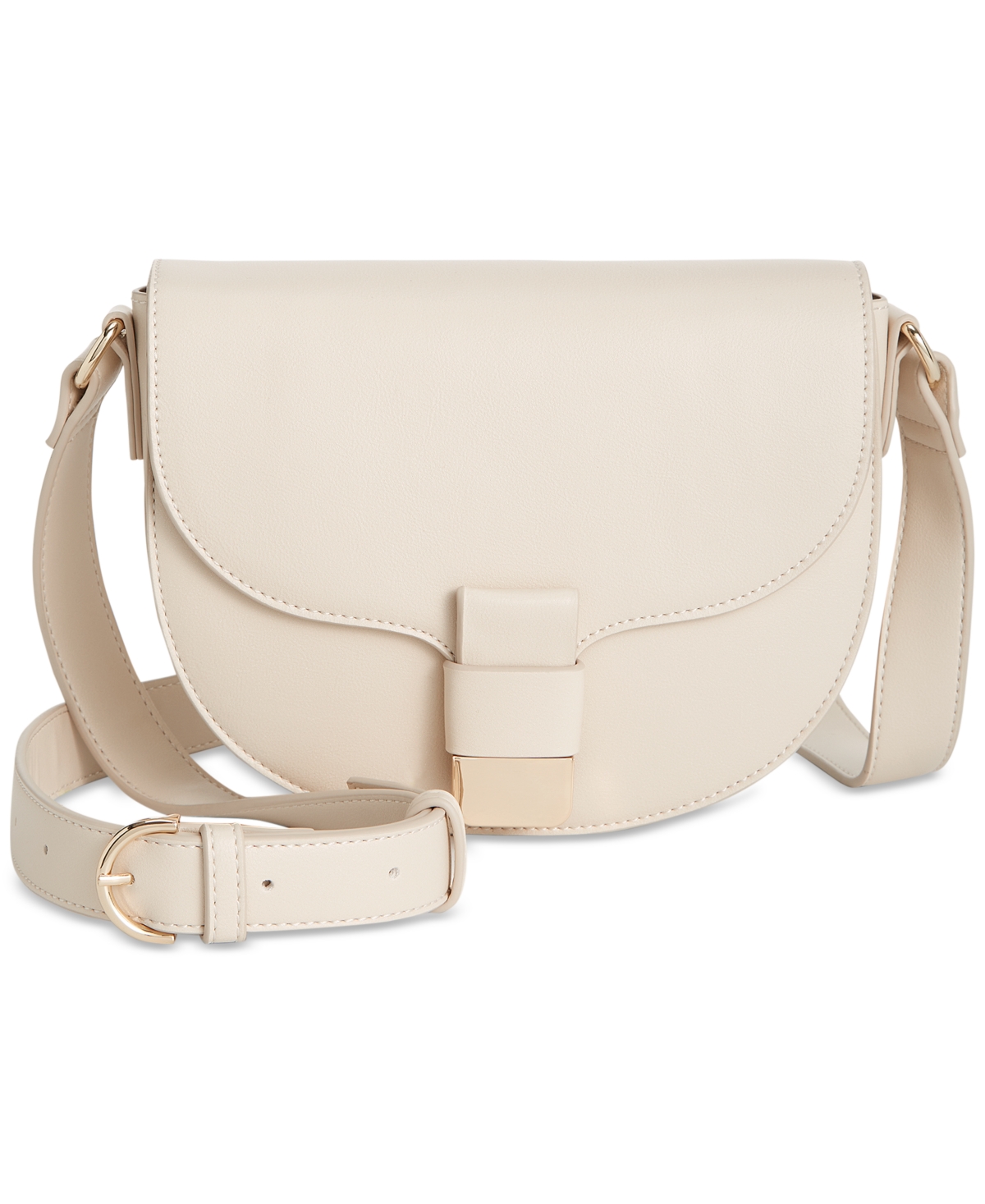 On 34th Holmme Saddle Crossbody, Created For Macy's In Travertine
