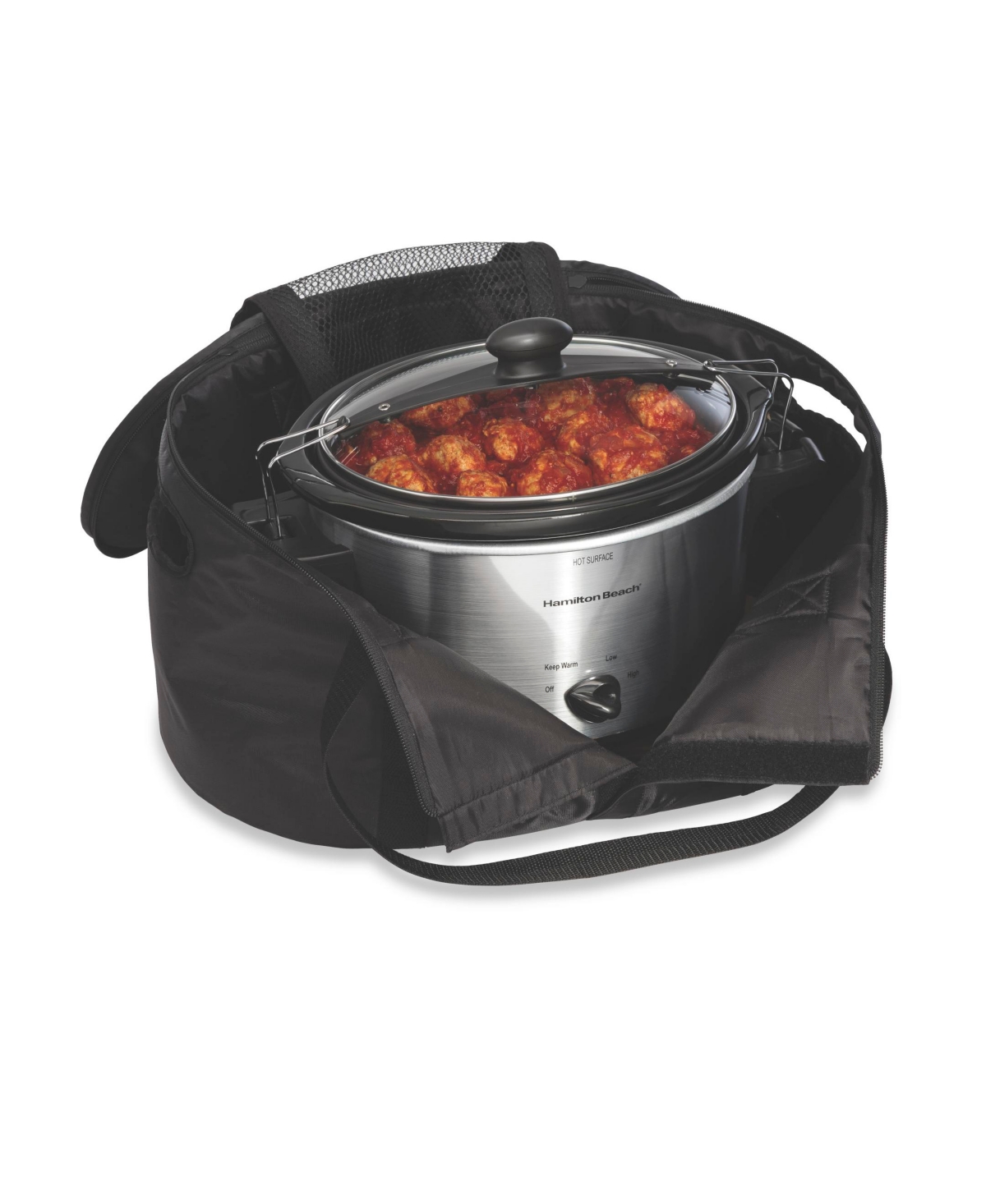 Hamilton Beach Crock Caddy Insulated Slow Cooker Bag In Black
