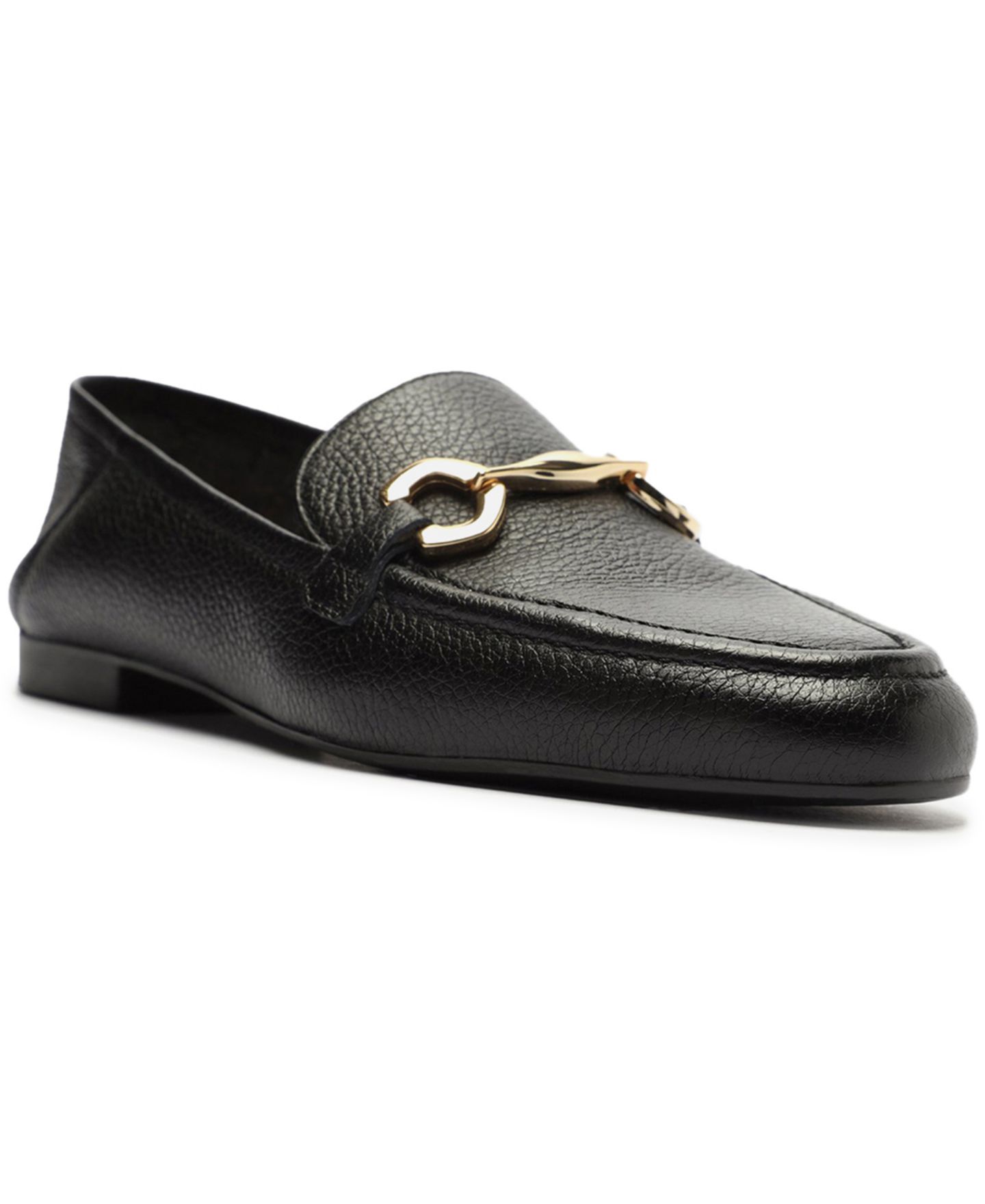 Женские туфли Arezzo Emma Horse Bit Pebble Leather Classic, цвет: Чёрный кожаный — фото 1