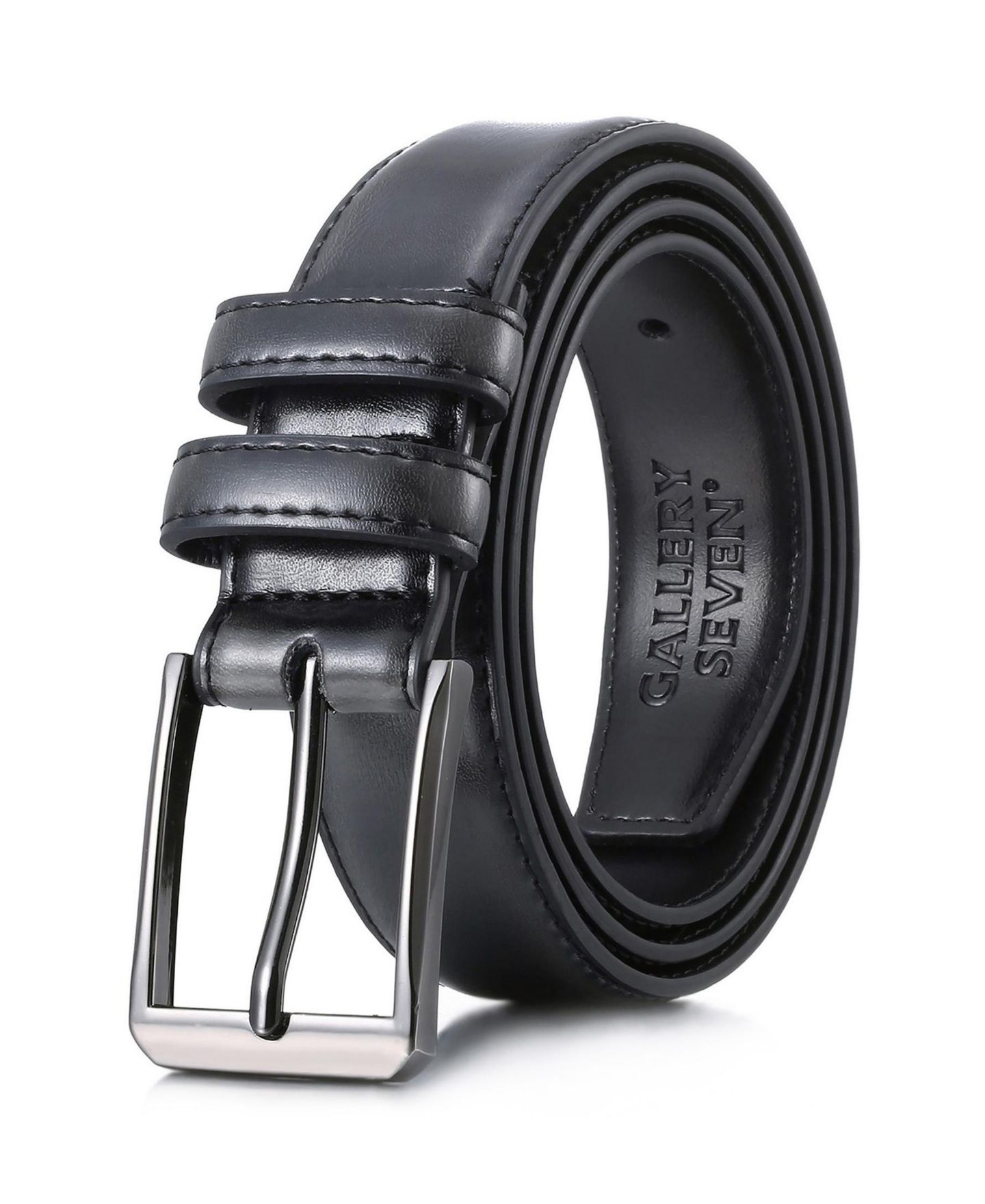 Мужской ремень Gallery Seven Traditional Single Leather Belt, цвет: Чёрный — фото 1