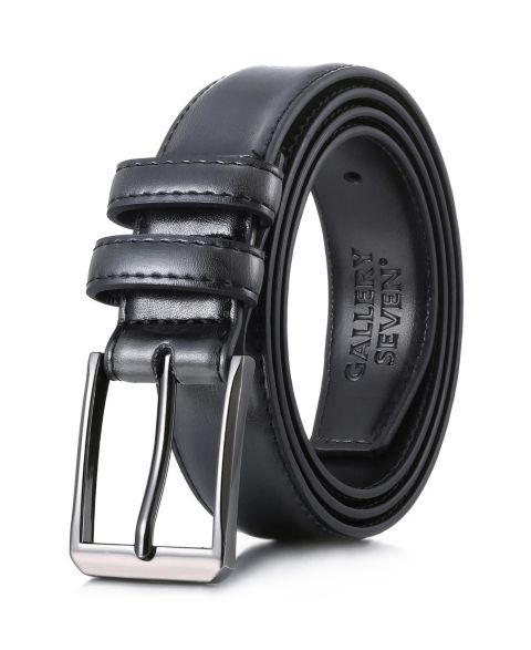 Мужской ремень Gallery Seven Traditional Single Leather Belt, цвет: Чёрный