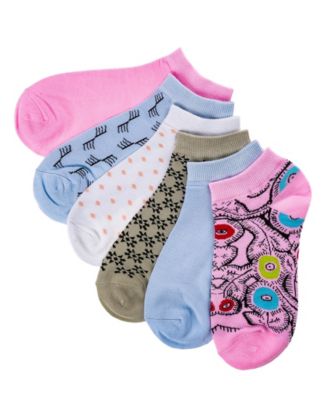 Women's Coral Flush Ankle Socks 6 Pack