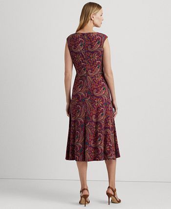 Women's Paisley Twist-Front Jersey Dress