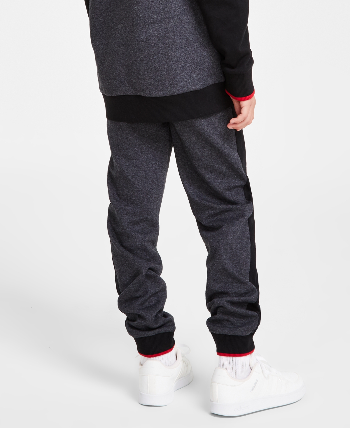 Calvin Klein Big Boys Logo Color Tipped Fleece Joggers