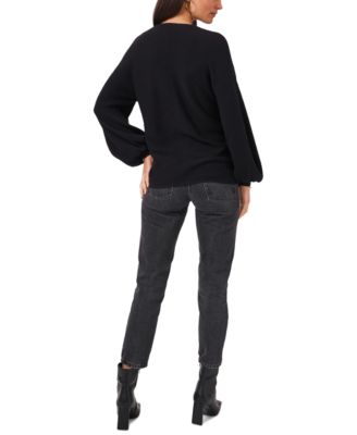 1.STATE Women's Rib-Knit Bubble Sleeve Long Sleeve Sweater 1.STATE Women's Rib-Knit Bubble Sleeve Long Sleeve Sweater
