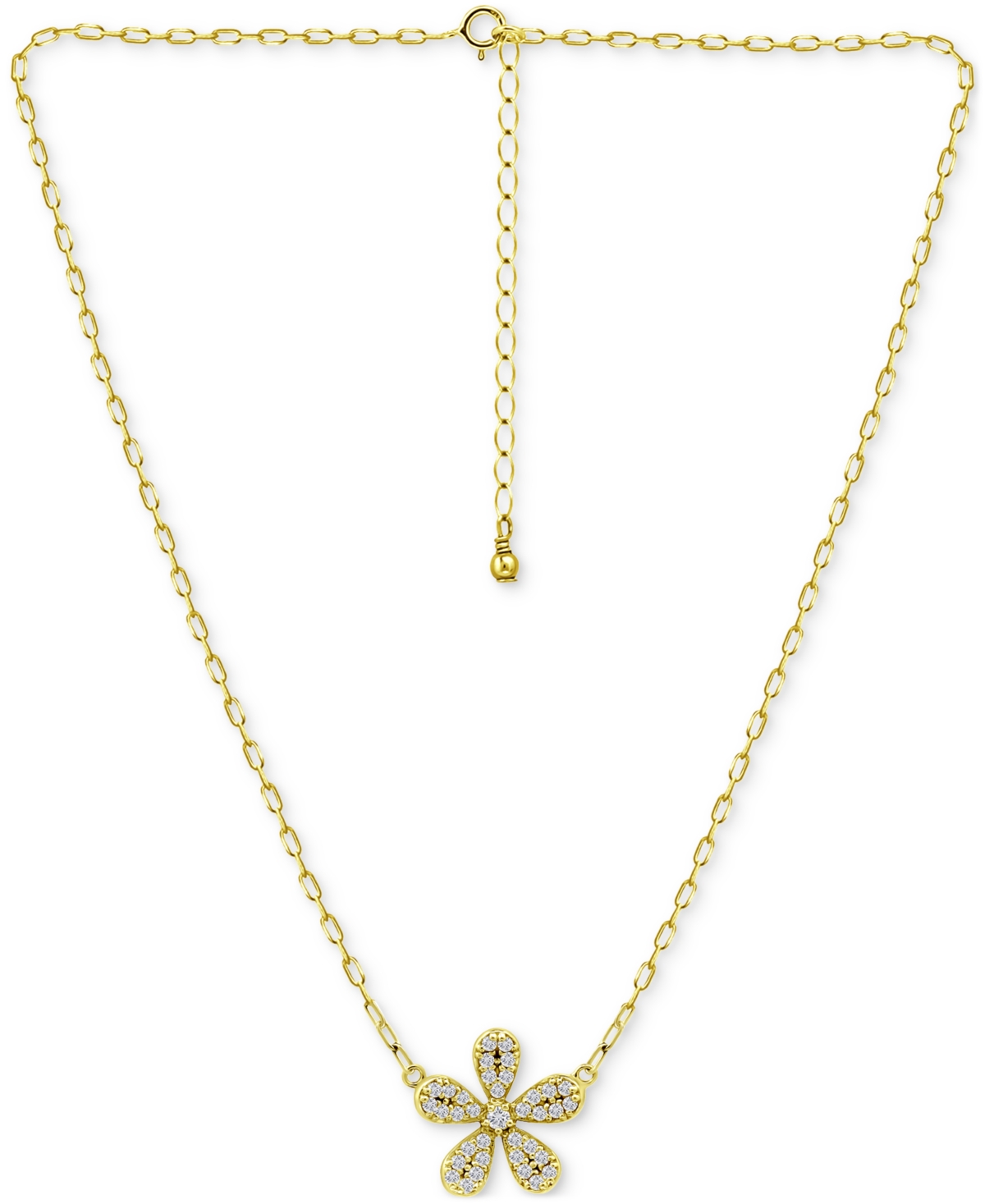 Giani Bernini Cubic Zirconia Flower Pendant Necklace in 18kPlated Sterling Silver, 16