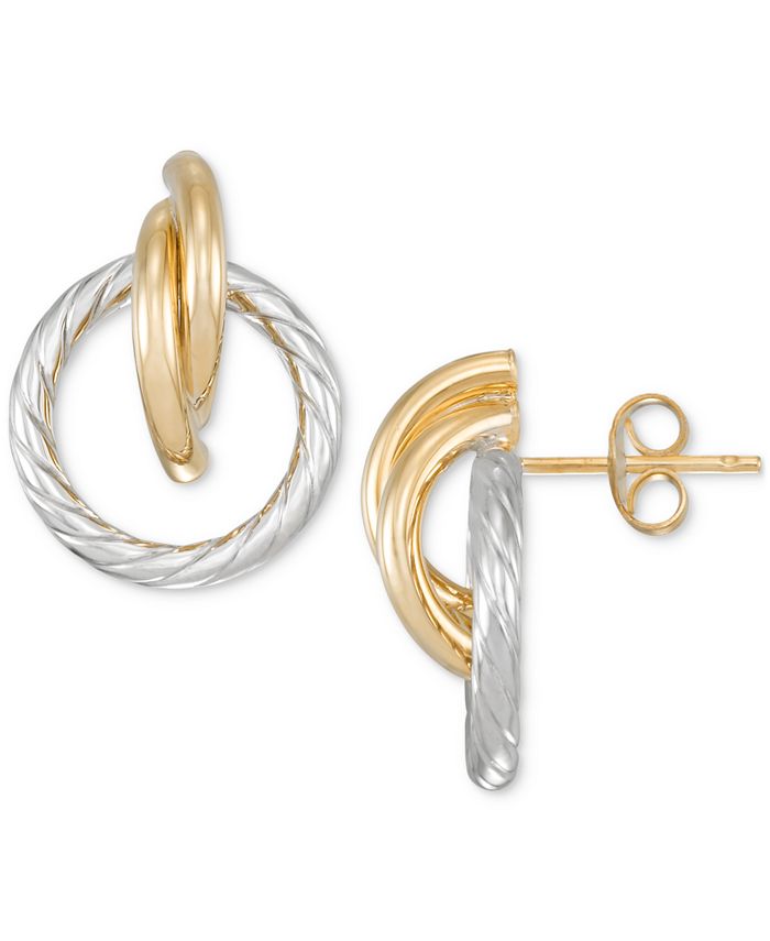 Two tone deals drop earrings