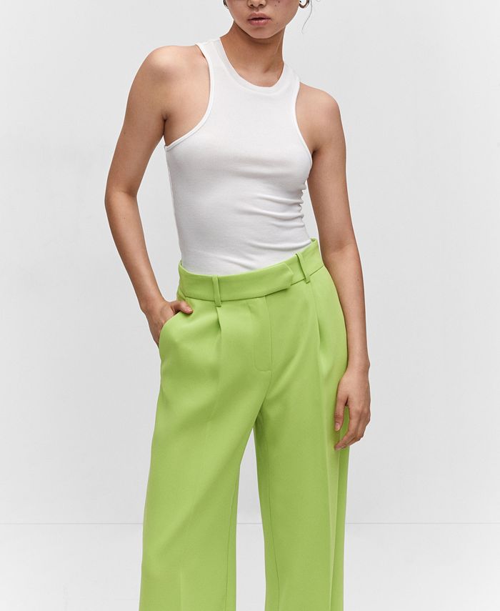 MANGO Women's Wideleg Pleated Pants Macy's