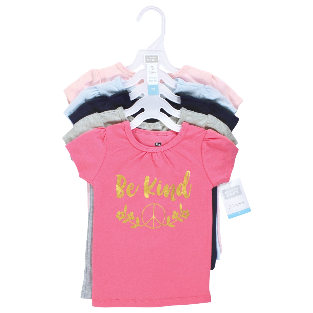 Hudson Baby Toddler Girls Short Sleeve T-Shirts,- Be kind