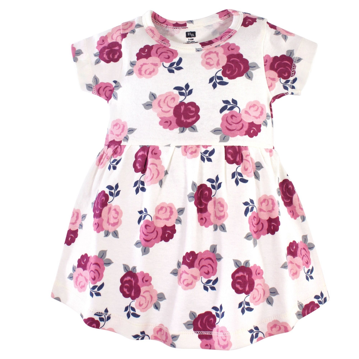 Hudson Baby Toddler Girls Cotton Dress and Cardigan 2pc Set,- Blush floral