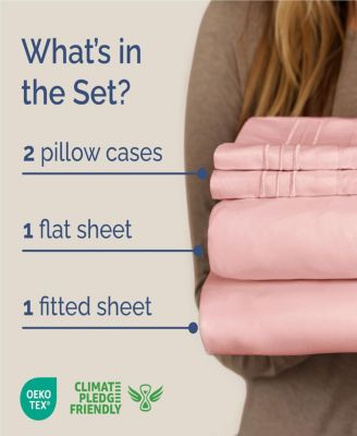 4 Piece Deep Pocket Microfiber (Muted, Vibrant, Heathered) Sheet Set - Full