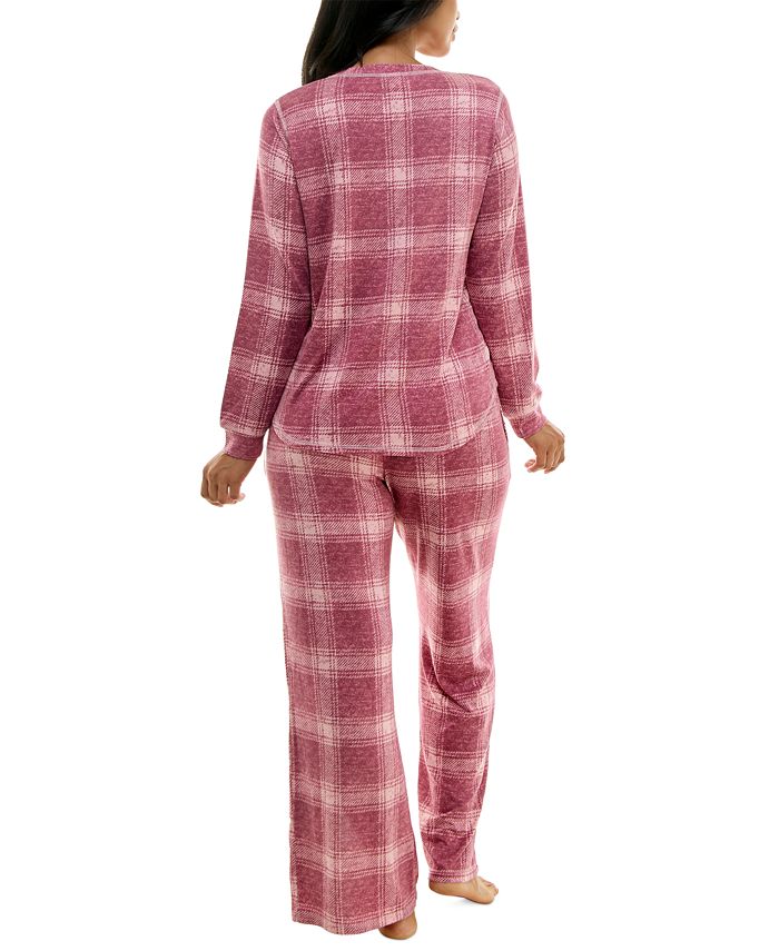 Roudelain Women's 2-Pc. Printed Henley Pajamas Set - Macy's