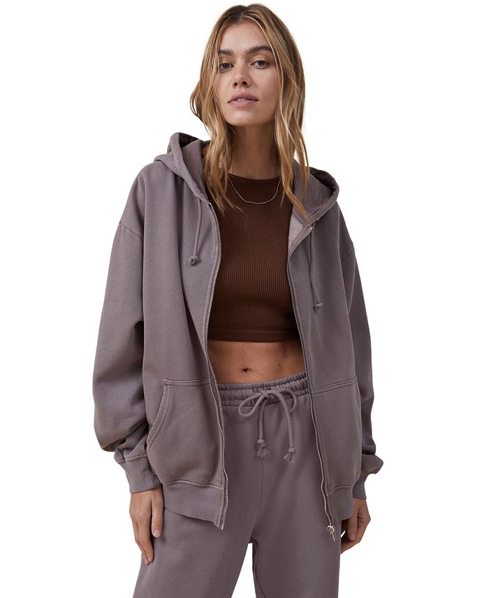 COTTON ON Women's Classic Washed ZipThrough Hoodie Sweatshirt Macy's