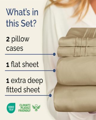 4 Piece Extra Deep Pocket Microfiber Sheet Set - Full