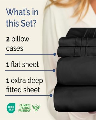 CGK Unlimited 4 Piece Extra Deep Pocket Microfiber Sheet Set - California King
