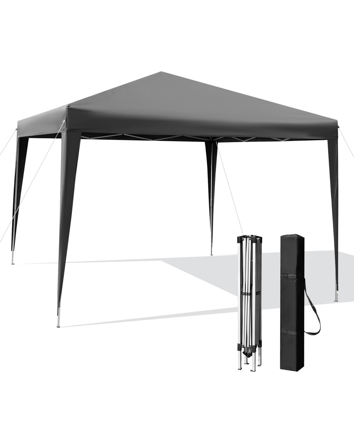 Patio 10x10ft Outdoor Instant Pop-up Canopy Folding Sun Shelter Carry Bag - Grey