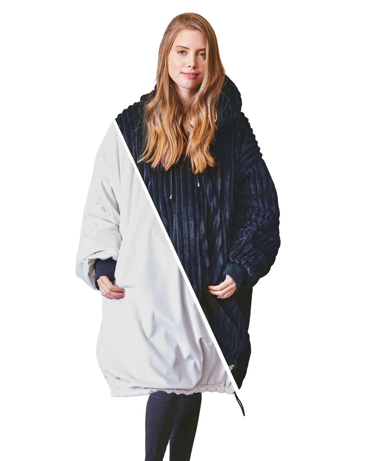 Nestl Oversized Wearable Reversible Color Blanket, 38