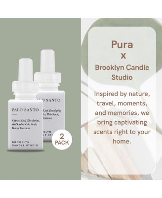 Brooklyn Candle Studio - Palo Santo - Home Scent Refill - Smart Home Air Diffuser Fragrance - Up to 120-Hours of Luxury Fragrance per Vial - Clean & Safe Diffuser Fragrance - 2 Pack
