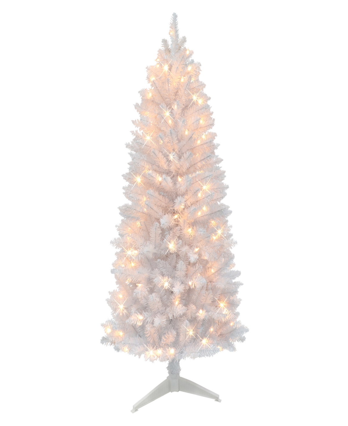 Puleo 5' Pre-lit Carson Artificial Pine Tree In White