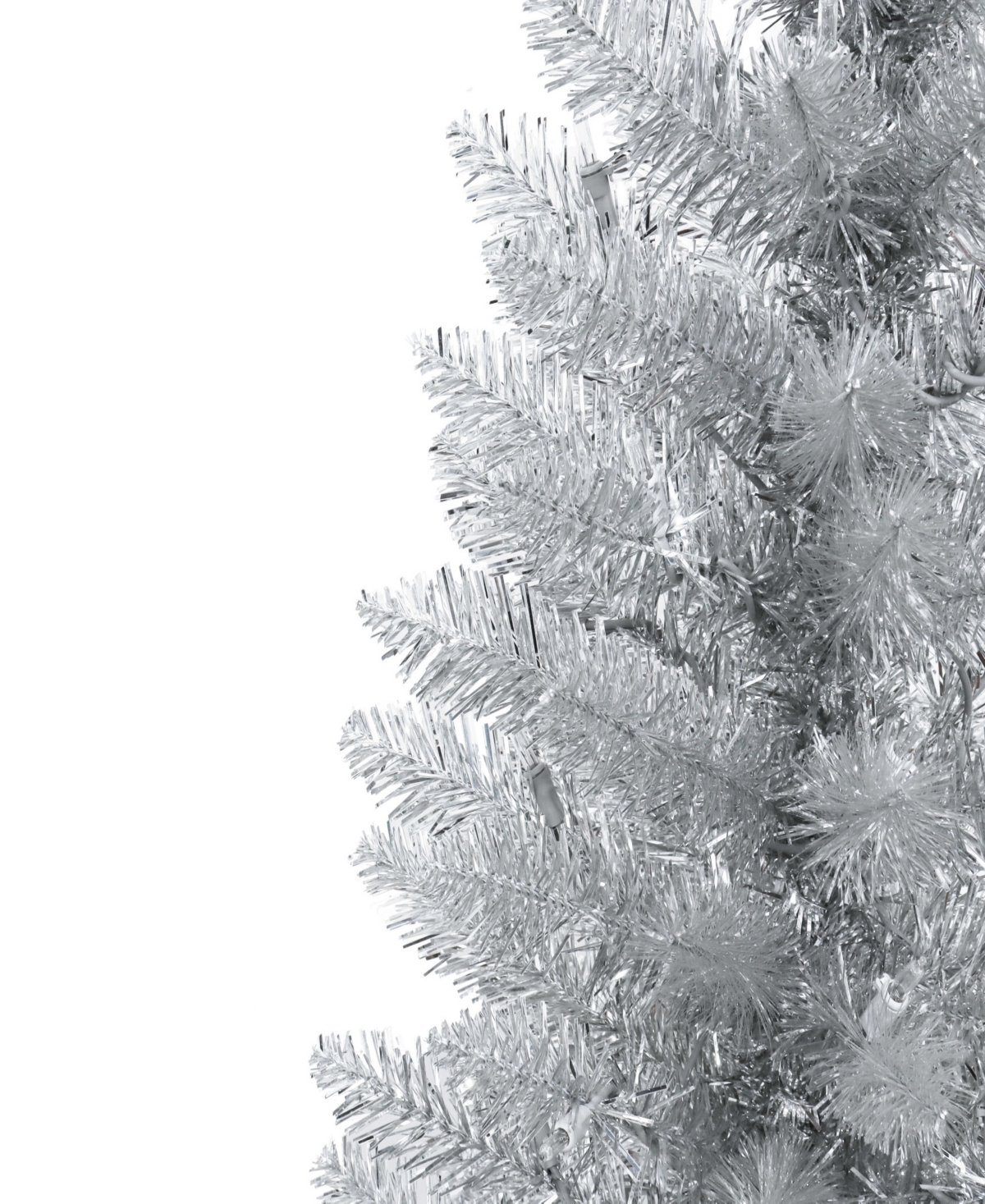 Puleo 4.5' Pre-lit Tinsel Artificial Tree In Silver