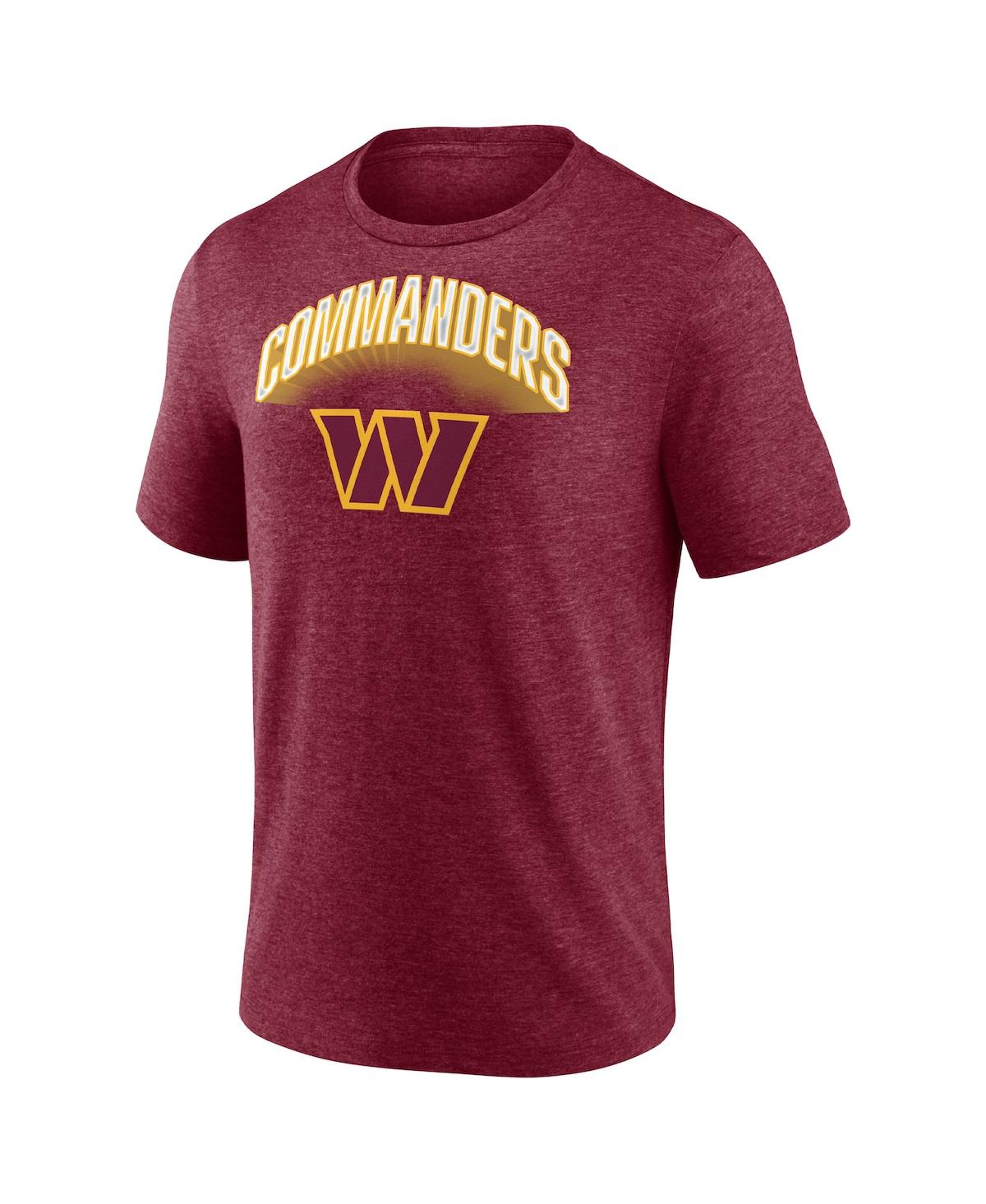 Shop Fanatics Men's  Heathered Burgundy Washington Commanders End Around Tri-blend T-shirt