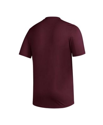 Men's Maroon Mississippi State Bulldogs Football Practice AEROREADY Pregame T-shirt