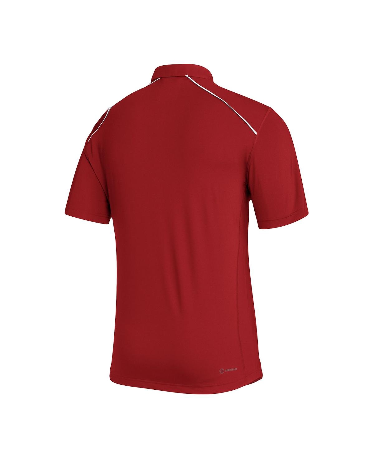 Shop Adidas Originals Men's Adidas Crimson Indiana Hoosiers Coaches Aeroready Polo Shirt