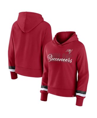 Women's Red Tampa Bay Buccaneers Over Under Pullover Hoodie