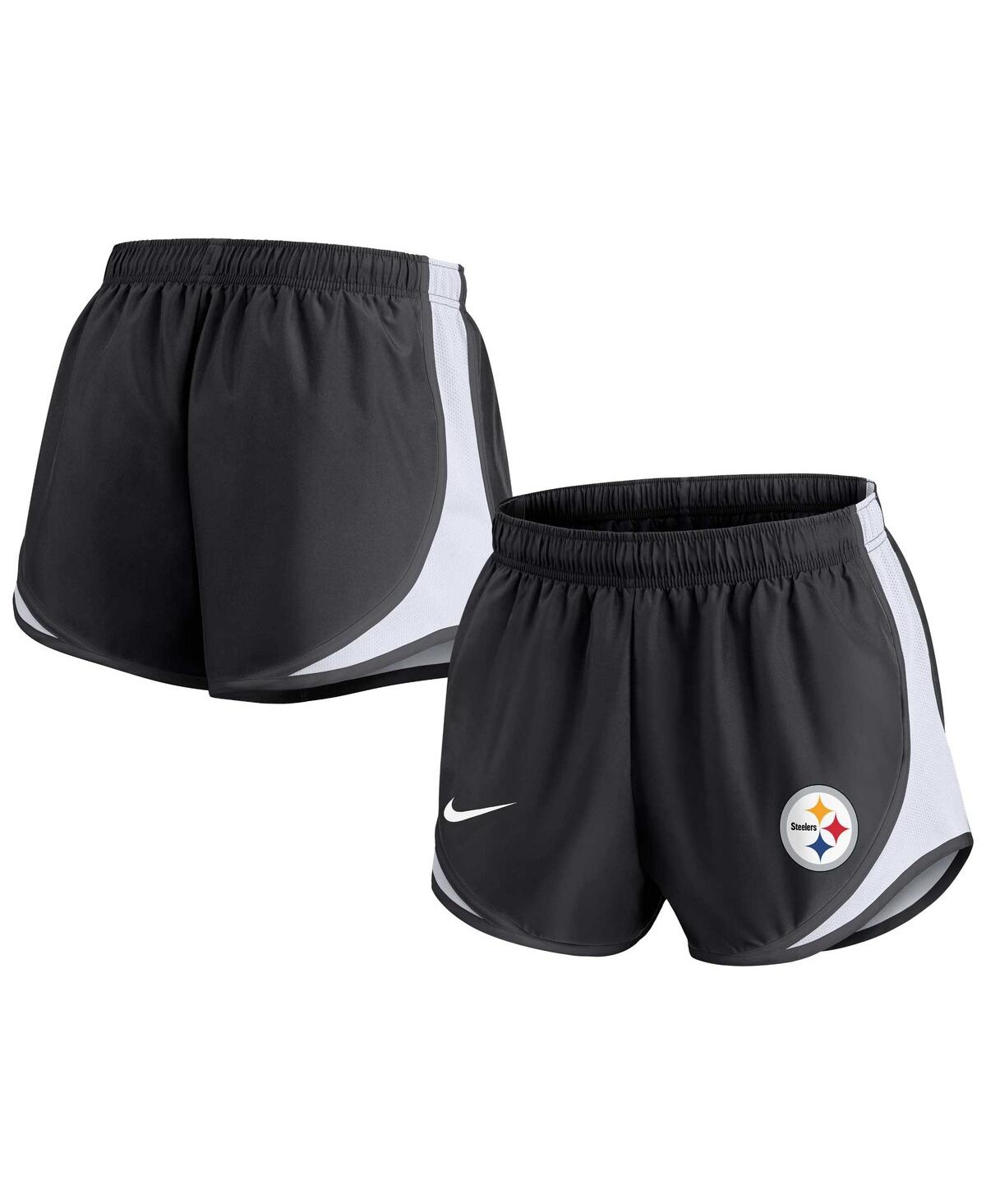 Nike Charcoal Pittsburgh Steelers Plus Size Logo Performance Tempo Shorts In Black