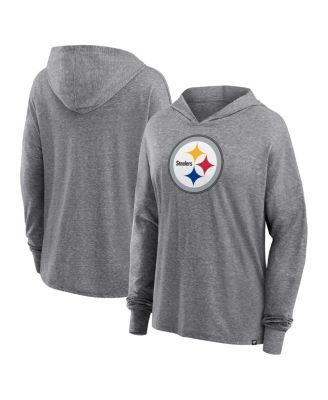 Women's Heather Gray Pittsburgh Steelers Cozy Primary Pullover Hoodie