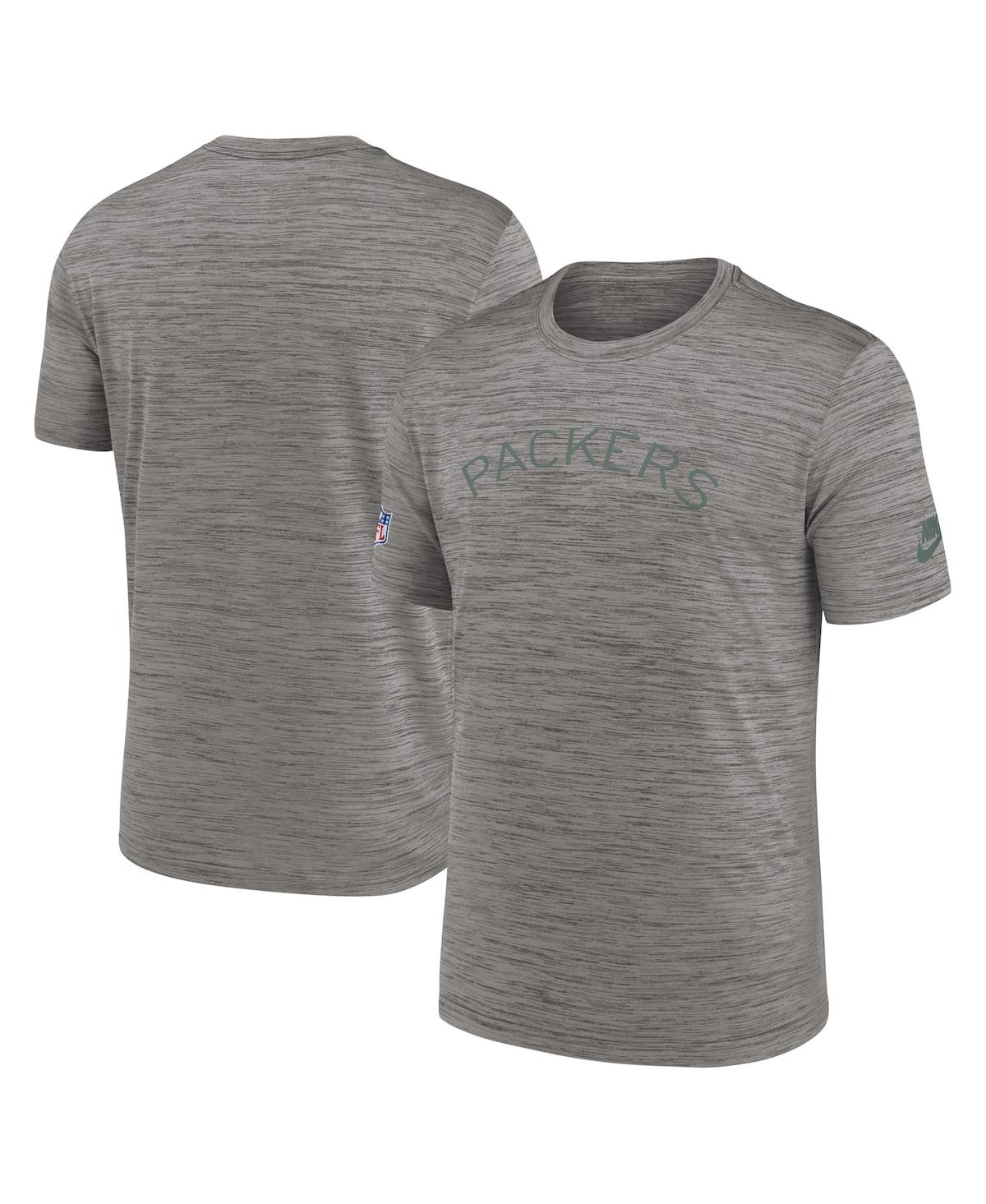 Shop Nike Men's  Heather Charcoal Green Bay Packers 2023 Sideline Alternate Logo Performance T-shirt