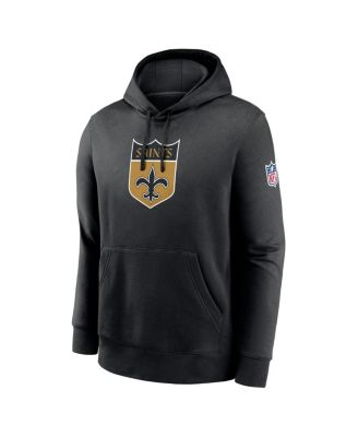 Men's Black New Orleans Saints 2023 Sideline Club Alternate Tri-Blend Pullover Hoodie