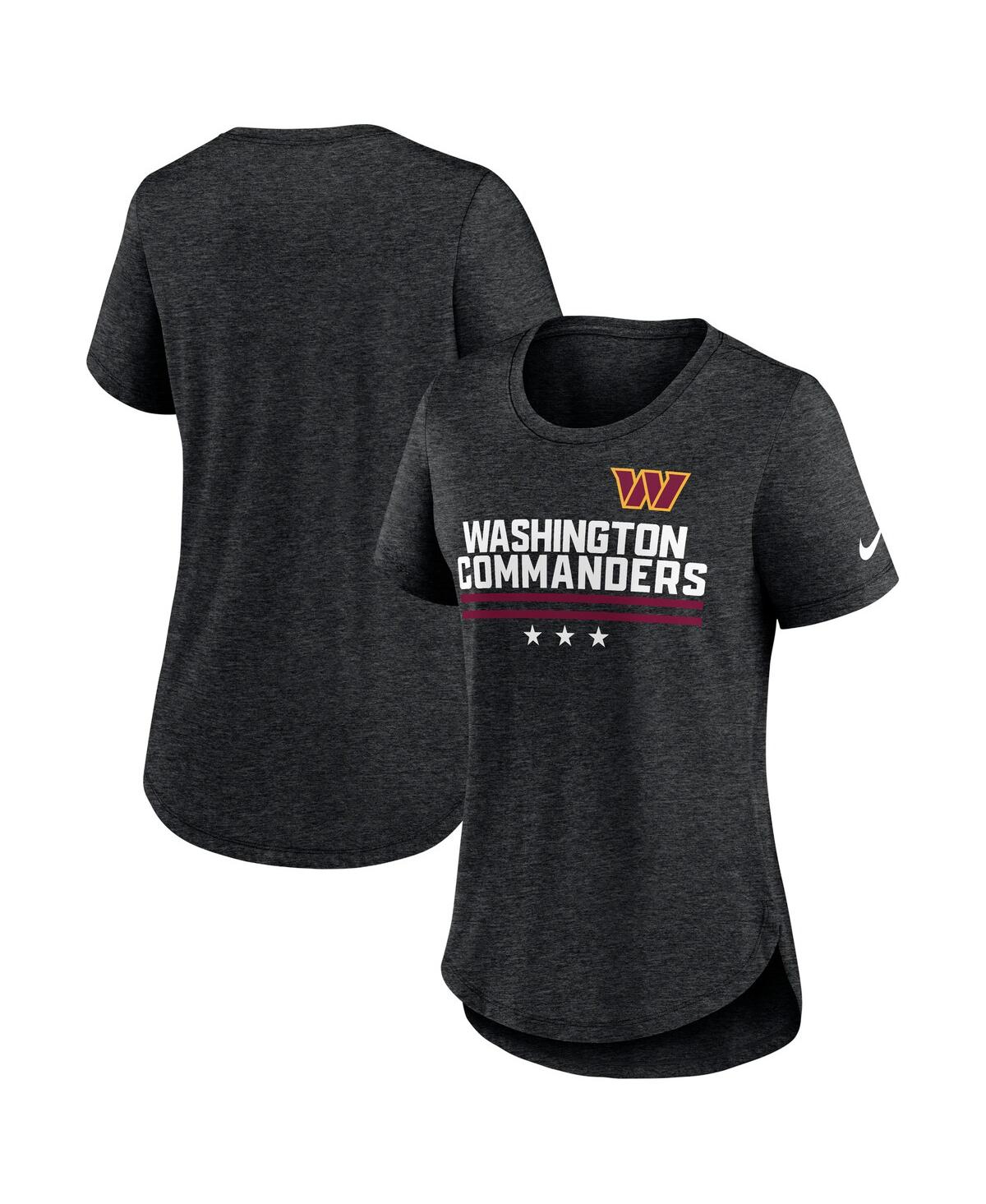 Shop Nike Women's  Heather Black Washington Commanders Local Fashion Tri-blend T-shirt