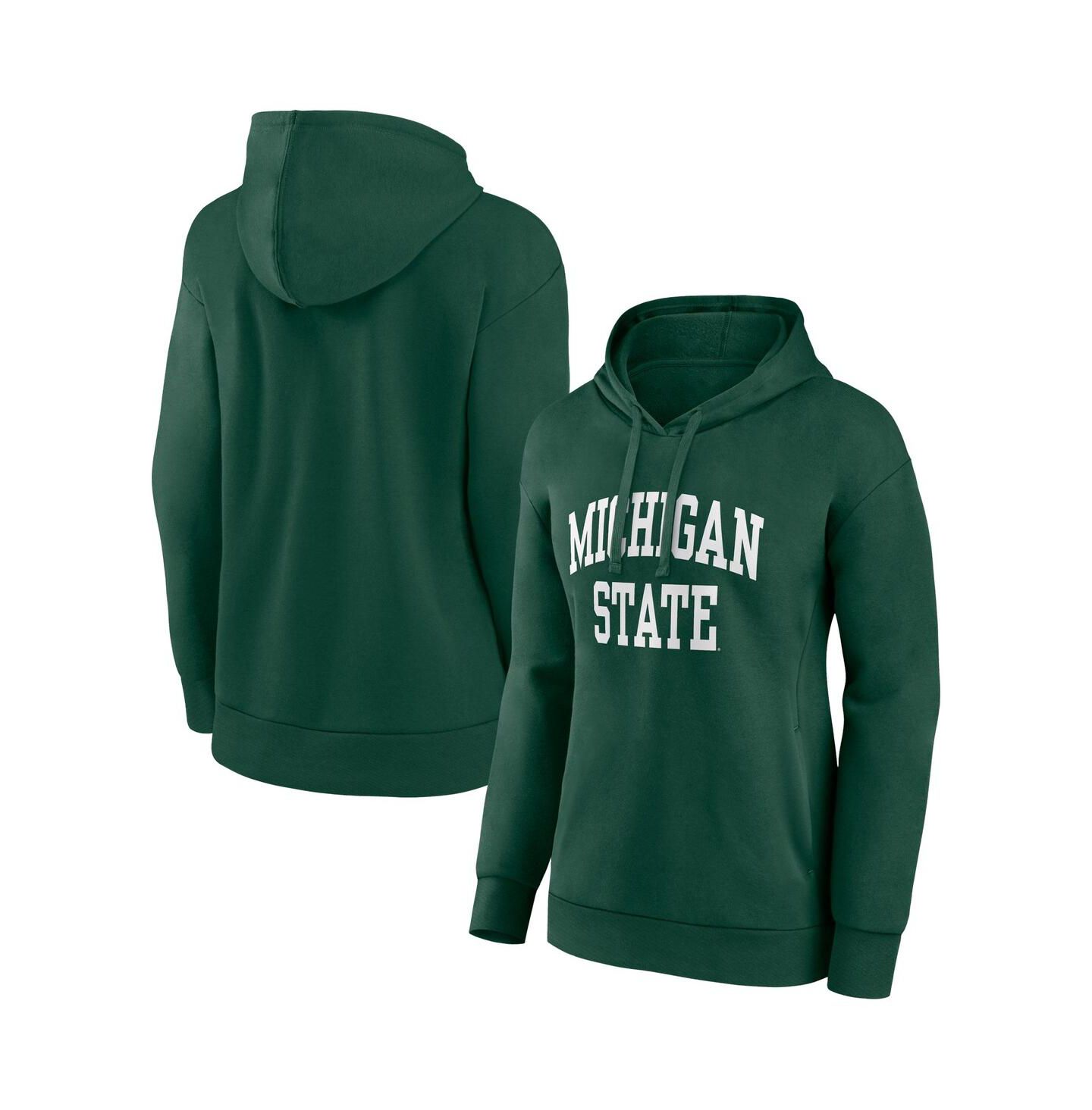 Женское худи Fanatics Green Michigan State Spartans Basic Arch Pullover — фото 2