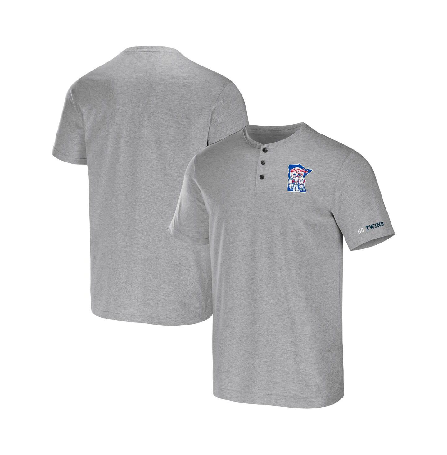 Мужская футболка Fanatics Darius Rucker Collection by Heather Gray Minnesota Twins Henley — фото 1