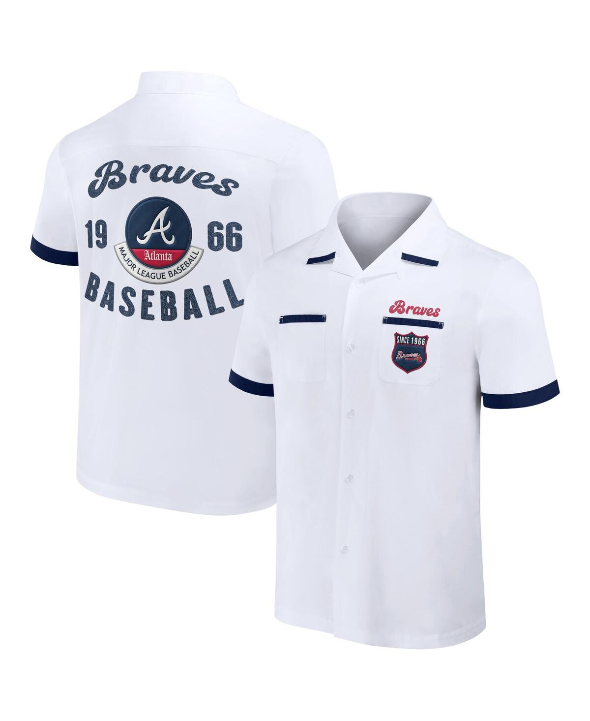 Shop Fanatics Men's Darius Rucker Collection By  White Atlanta Braves Bowling Button-up Shirt