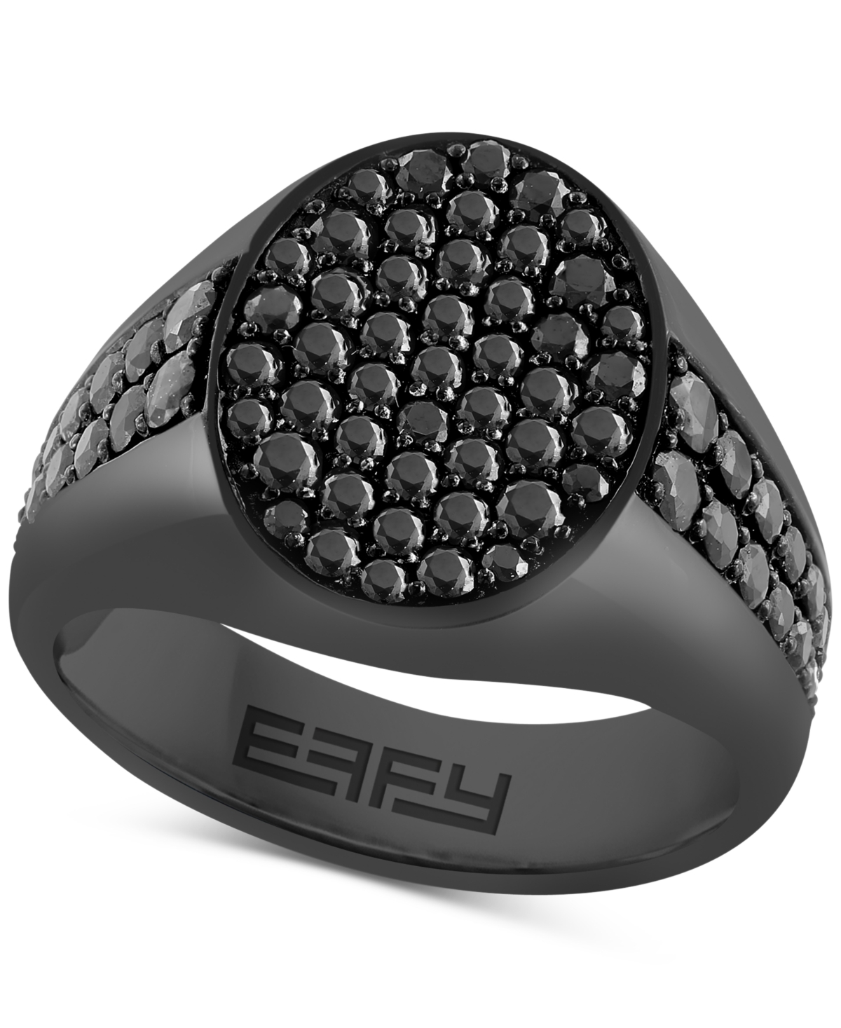 Effy Collection Effy Men's Black Spinel Ring (2-1/3 Ct. T.w.) In Black Pvd-plated Sterling Silver