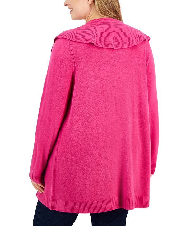 Karen Scott Women S Luxsoft Button Cardigan Rasberry Size Petite S 2 main image 0