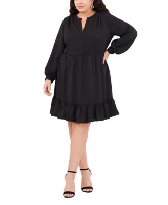 Vince Camuto - Plus Size Ruffled Long-Sleeve Fit & Flare Dress
