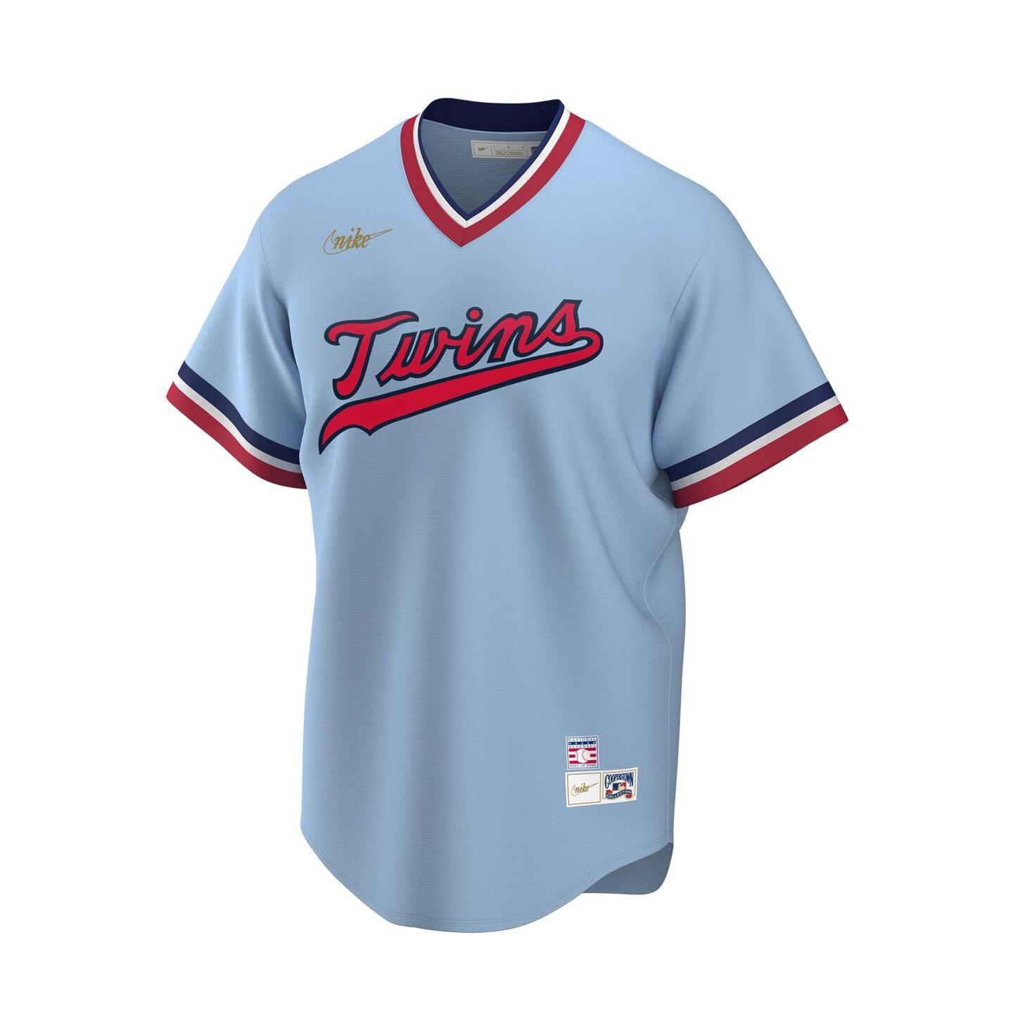 Мужской топ Nike Rod Carew Minnesota Twins Coop Player Replica Jersey — фото 3